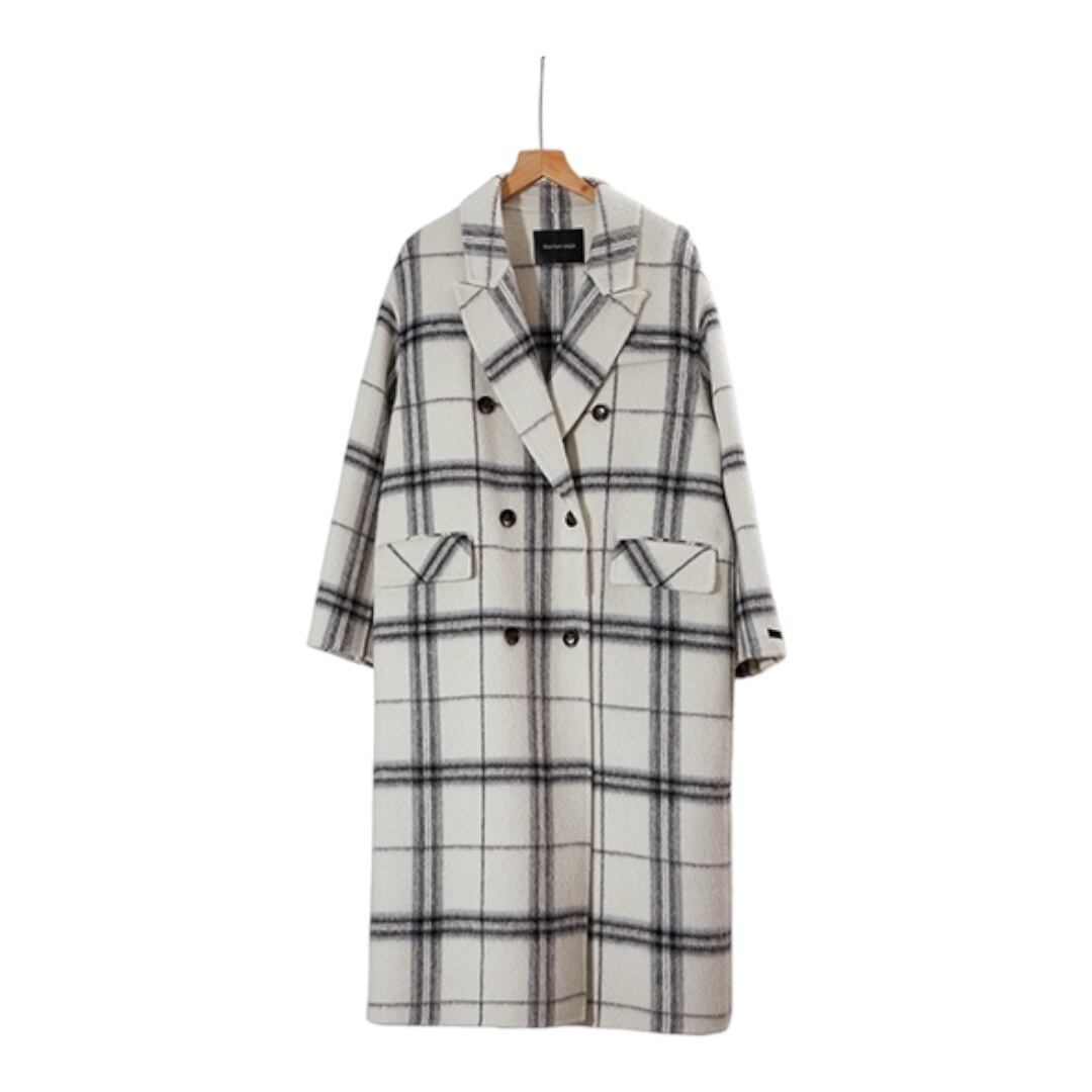 チェック柄ウールコート チェック柄ウールコート♡秋冬デートに最適 高級感漂う一枚