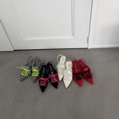 【受注予約：7月上旬入荷予定】knit lace-up sneaker heel/black