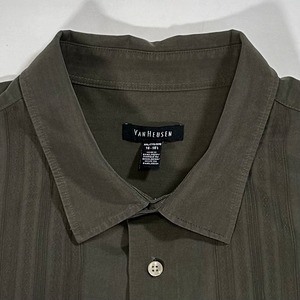 10678 VANHEUSEN 半袖シャツ 刺繍ライン ビッグシルエット 2XL