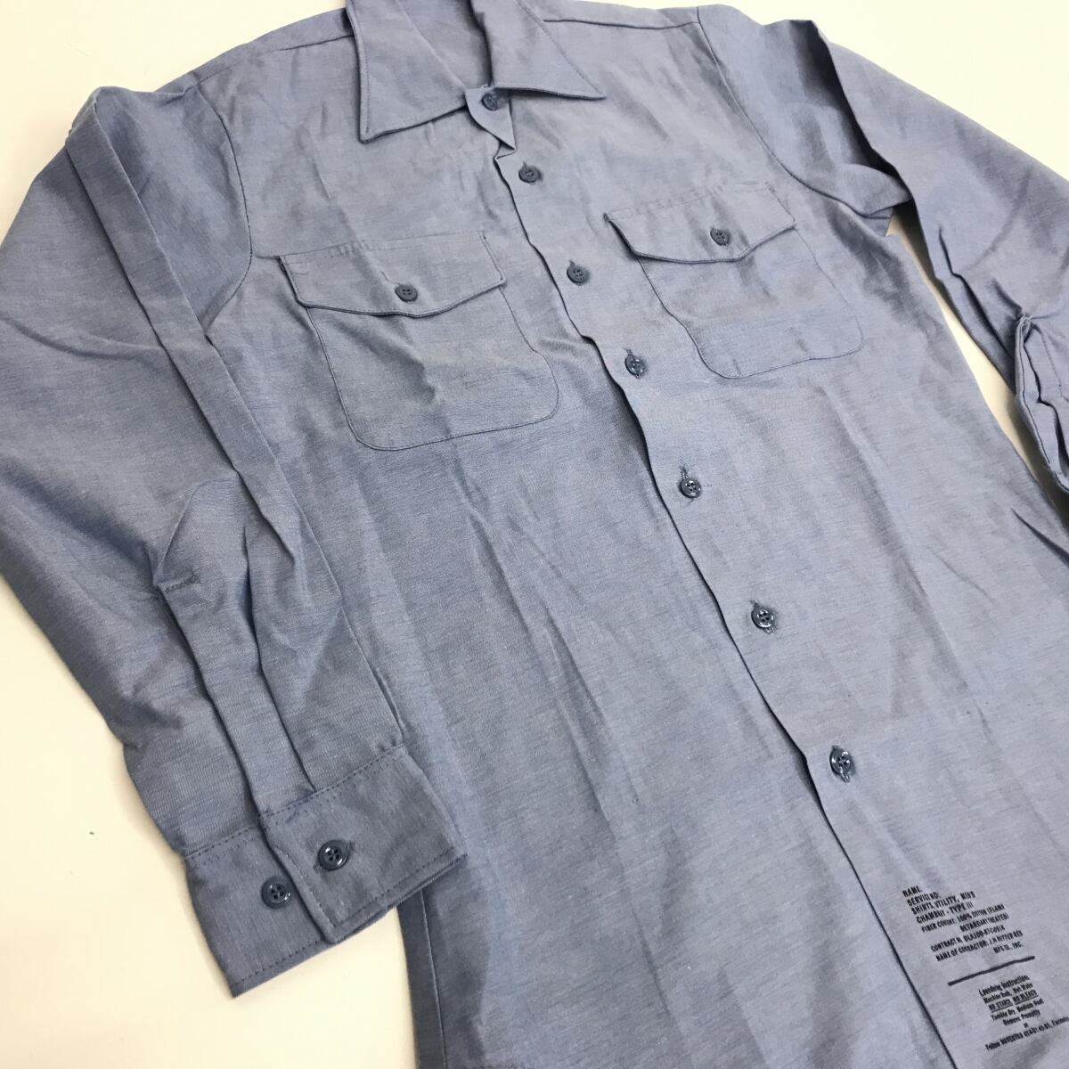 U.S.NAVY アメリカ軍 デッドストック 80年代 CHAMBRAY SHIRTS-TYPE III