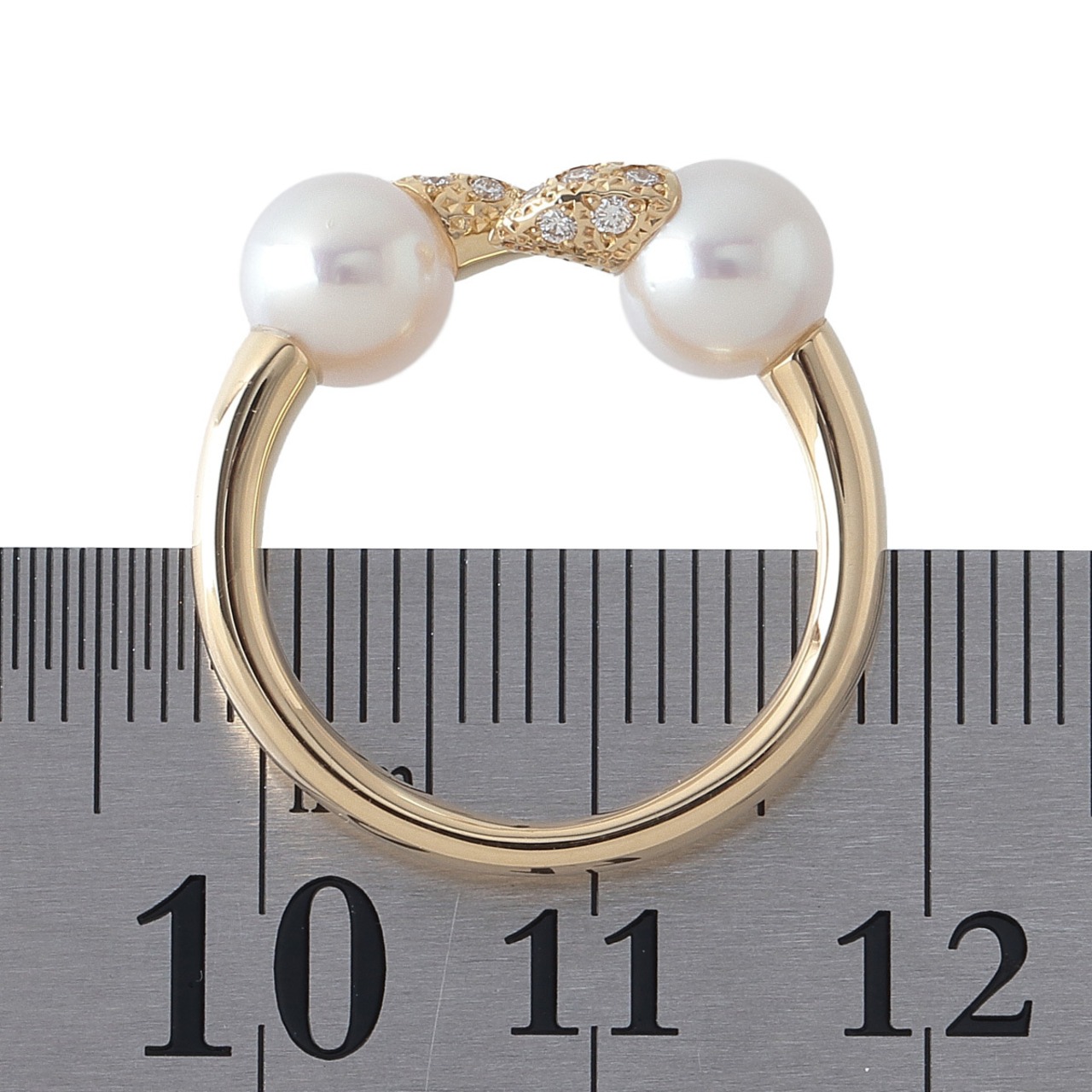 タサキ デインジャー ファング パール ダイヤ リング アコヤパール6.5  