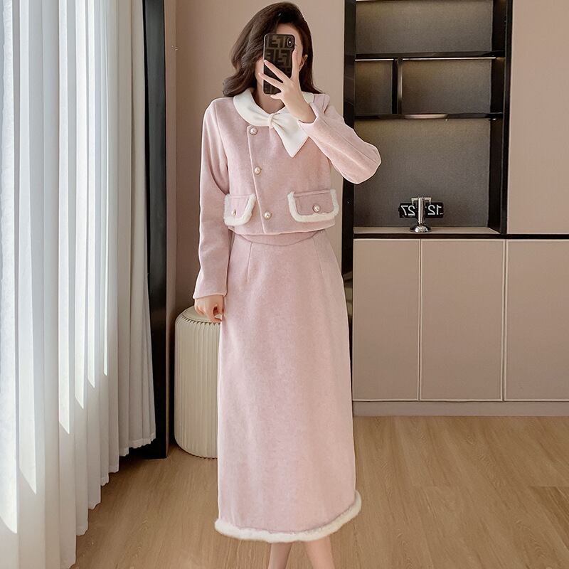 【set】ショートコート×スカートセット M19718