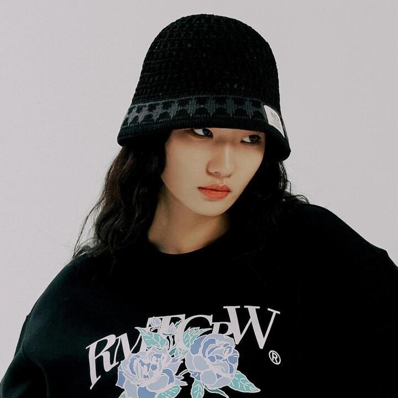 SHINING KNIT BUCKET HAT_BLACK