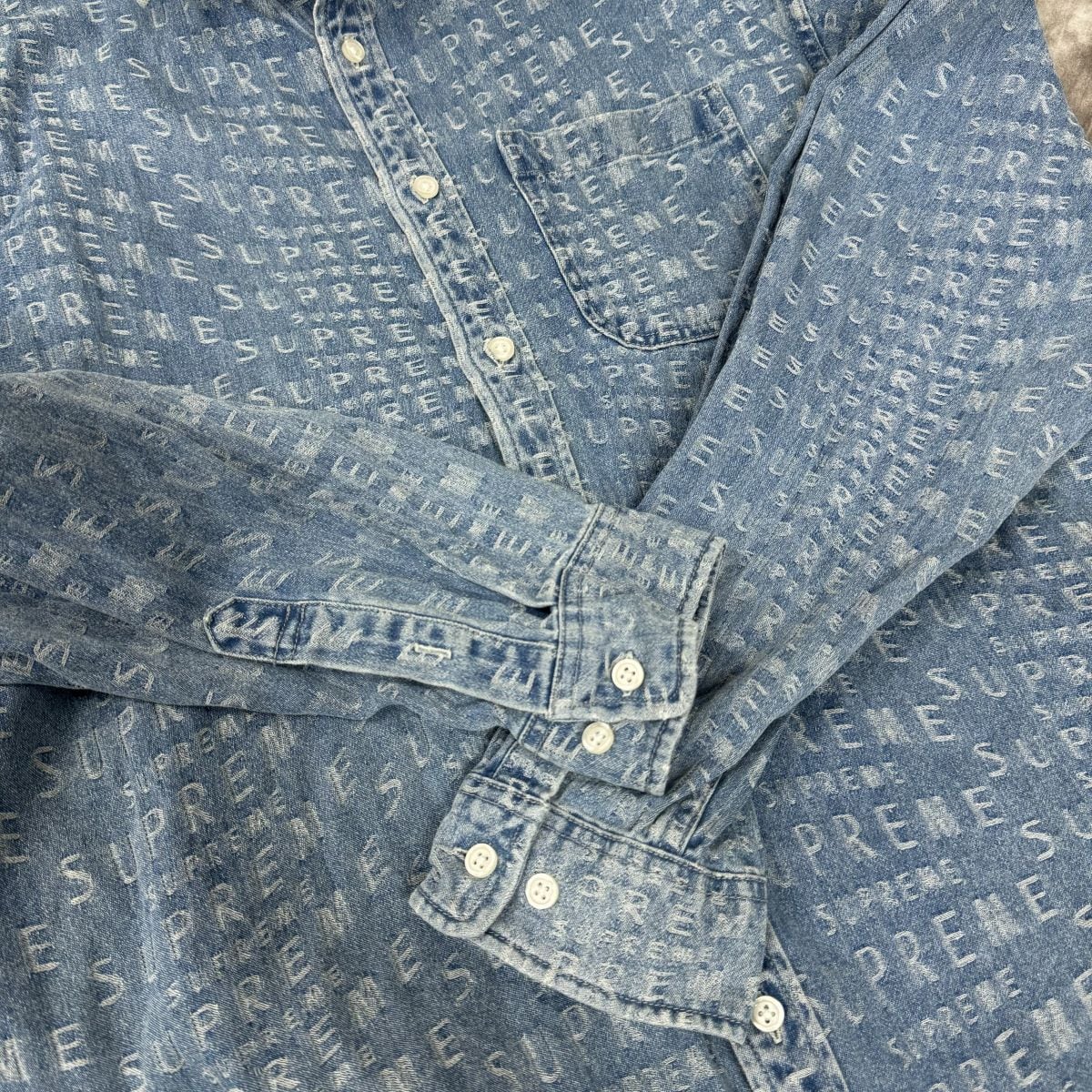 Supreme/シュプリーム【21SS】Warp Jacquard Logos Denim Shirt/ワープ