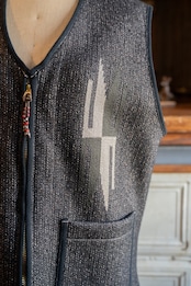 GYPSY&SONS SALT & PEPPER SANTA-FE VEST BLACK