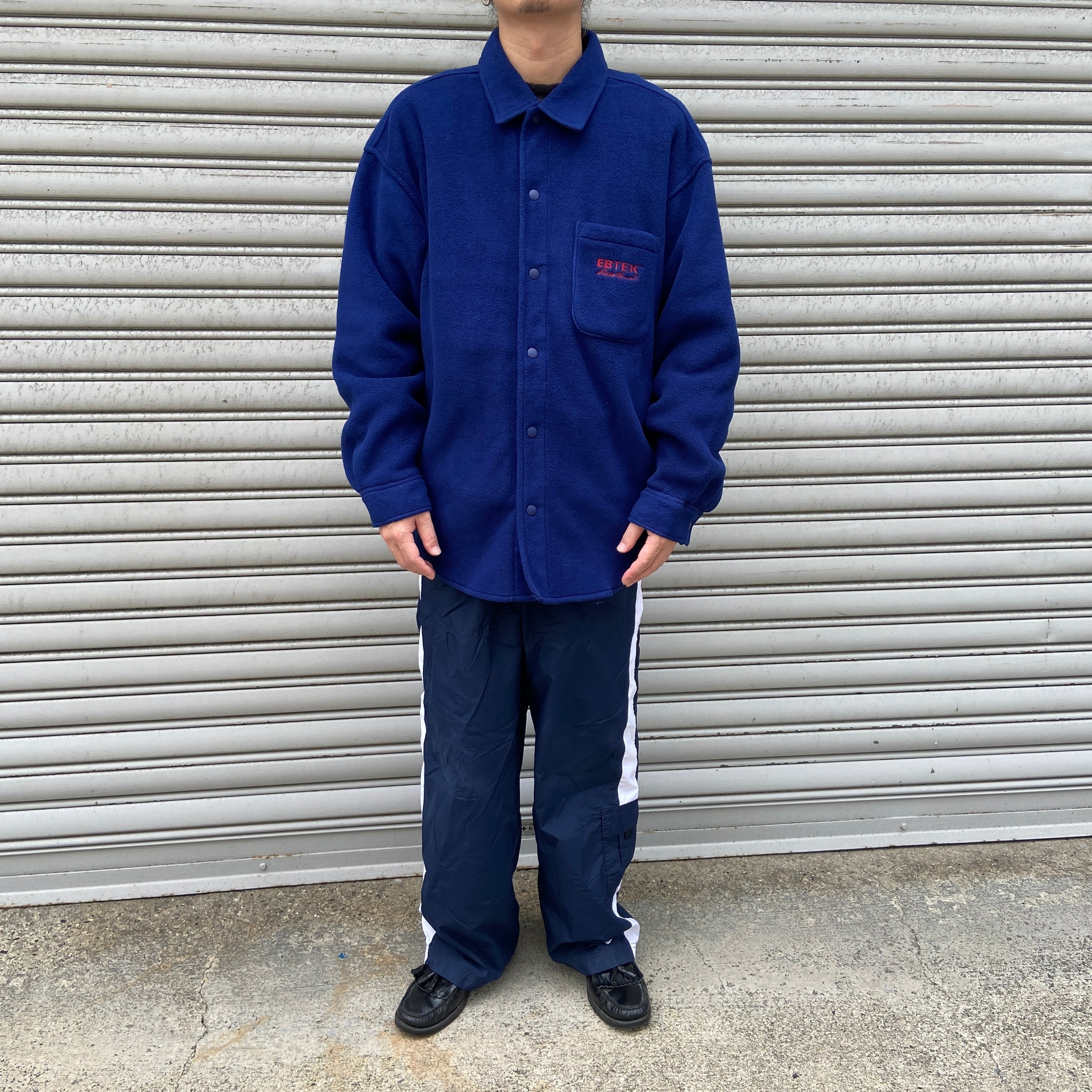 90s EddieBauer EBTEK USA製 フリースシャツ ブルー M | 古着屋 Uan