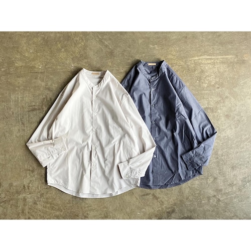 LAMOND (ラモンド) Soft Cotton Band Collar Shirts Jacket