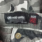 ECKO UNLTED Hip Hop極太カーゴショーツ カモフラ リップストップ W42 エコー