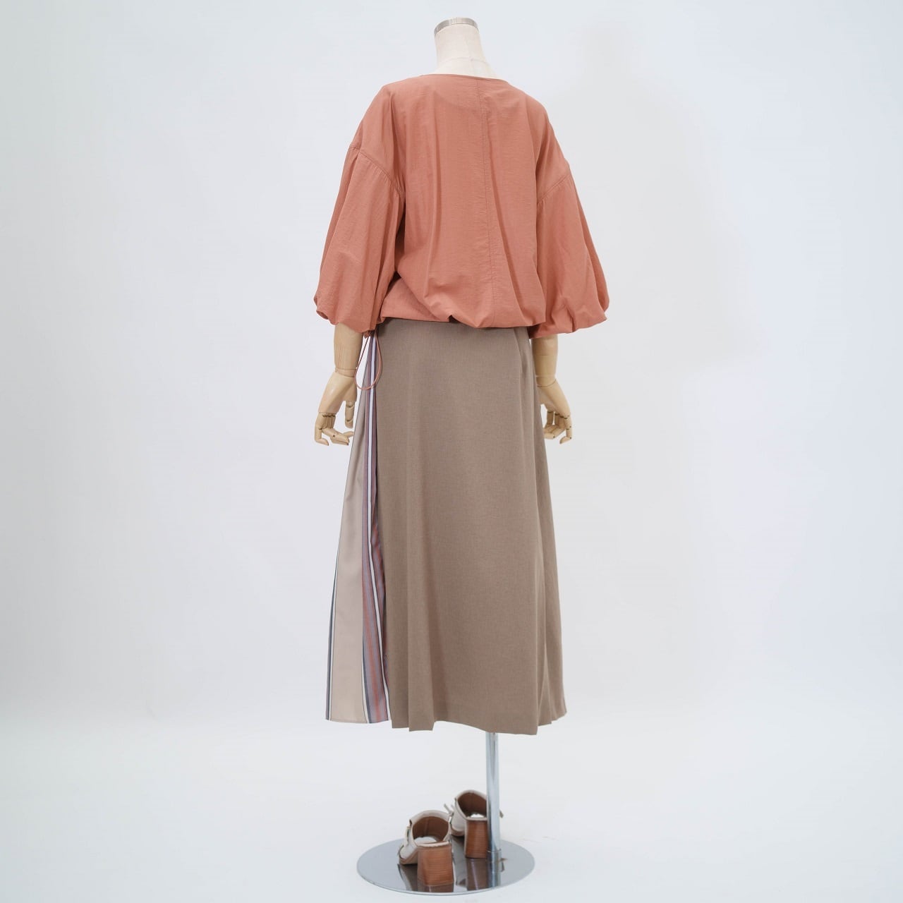 ストライプドッキング ラップ風スカート　Lallia Mu　【2212826】