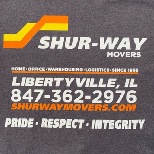 【USA古着】企業系 SHUR-WAY MOVERS バックプリント ワンポイント 袖プリント 企業ロゴ 引越し業者 プリント スウェット トレーナー M相当 US古着