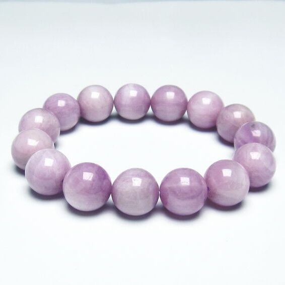 クンツァイト ブレスレット 15mm ミルキークンツァイト 一点物 111-19678