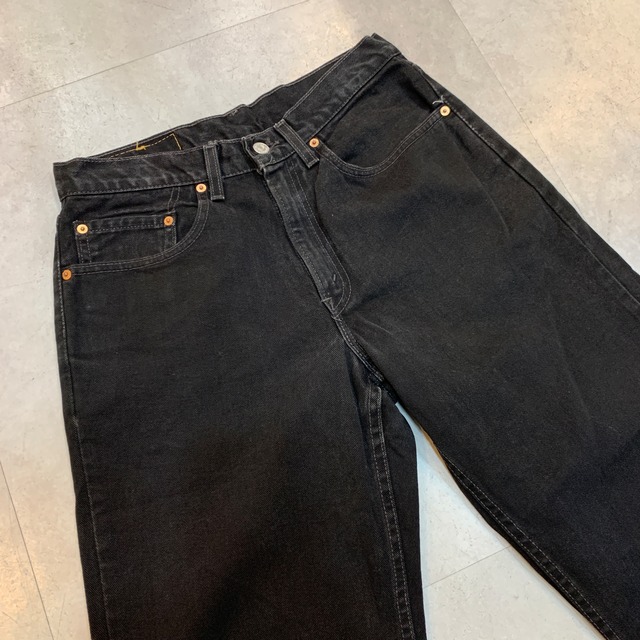 Levi's 550 Black Denim Tapered Denim Pants Men's W32 equivalent cotton black type Vintage Second Hand