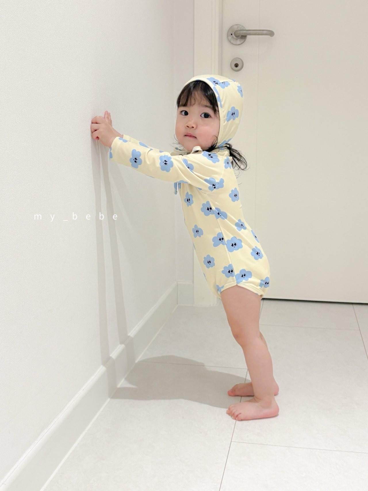 [my_bebe] Zipper rash guard (rash guard + hat / cap set) / [마이베베] 지퍼래쉬가드(래쉬가드+모자SET)