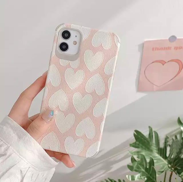 ★送料無料★ iPhone ケース カバー ハート ラブ LOVE ミルキーカラー チェック 格子 スマホケースおしゃれ 最新