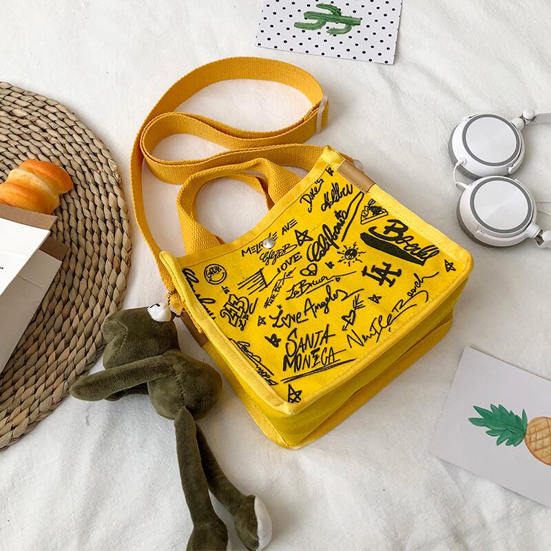 人気のオールマッチスモールバッグ女性2020新しいトレンディなファッションエストキャンバスバッグメッセンジャーバッグネット有名人の学生小さな四角いバッグ Tiancai_Wing_Bag7909581