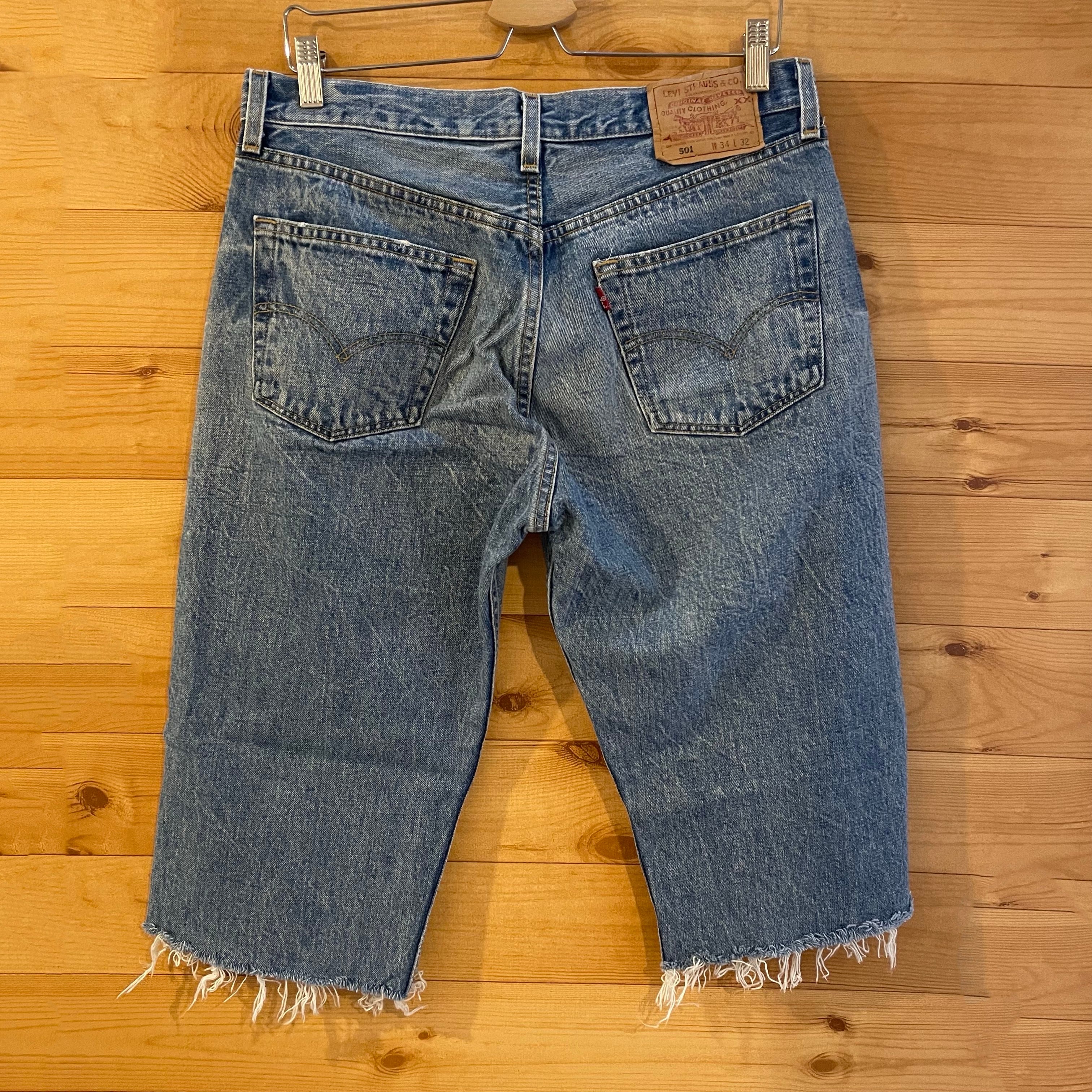 LEVI'S】00s USA製 501 ジーンズ デニム ジーパン カットオフ ハーフ ...