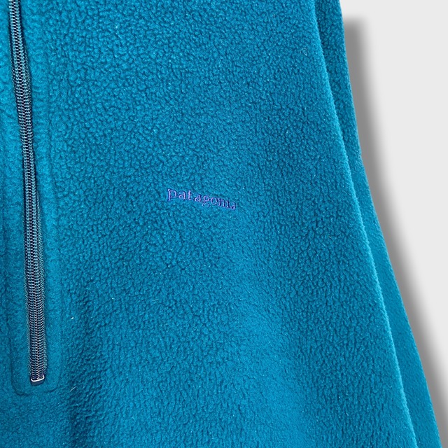 90s USA patagonia パタゴニア ハーフジップフリース 緑系 XL