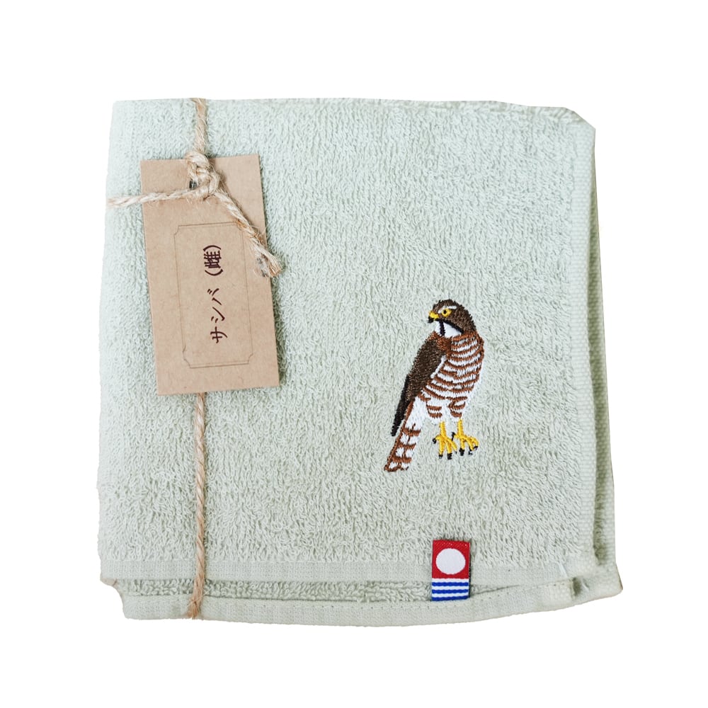 サシバ(雌)刺繍のタオルハンカチ｜今治タオル | Frasco(フラスコ