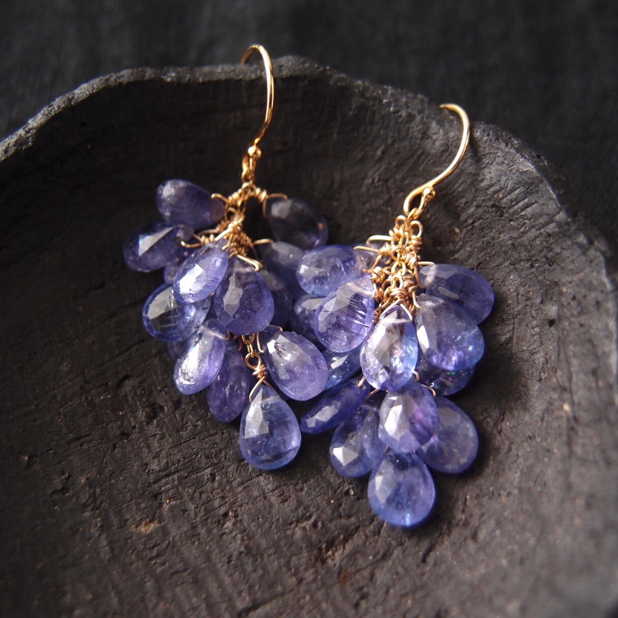 Drop Long earrings【K14gf】タンザナイトのロングピアス