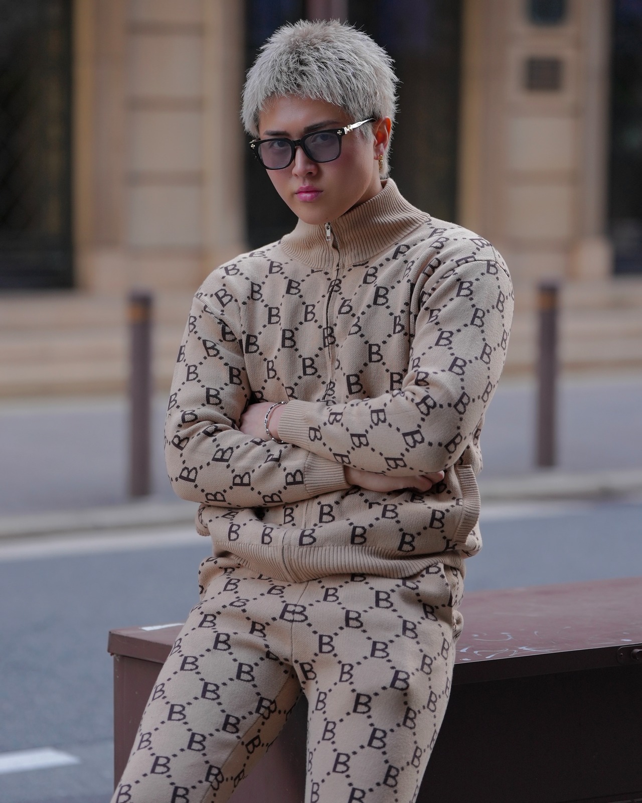 BELINDA MONOGRAM ZIP JACKET【BB25024】