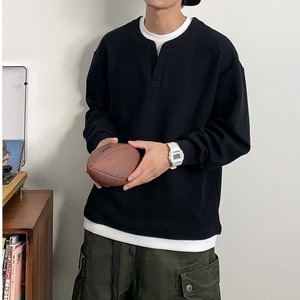 フェイクツーピース重ね着風ロングTシャツ　1125