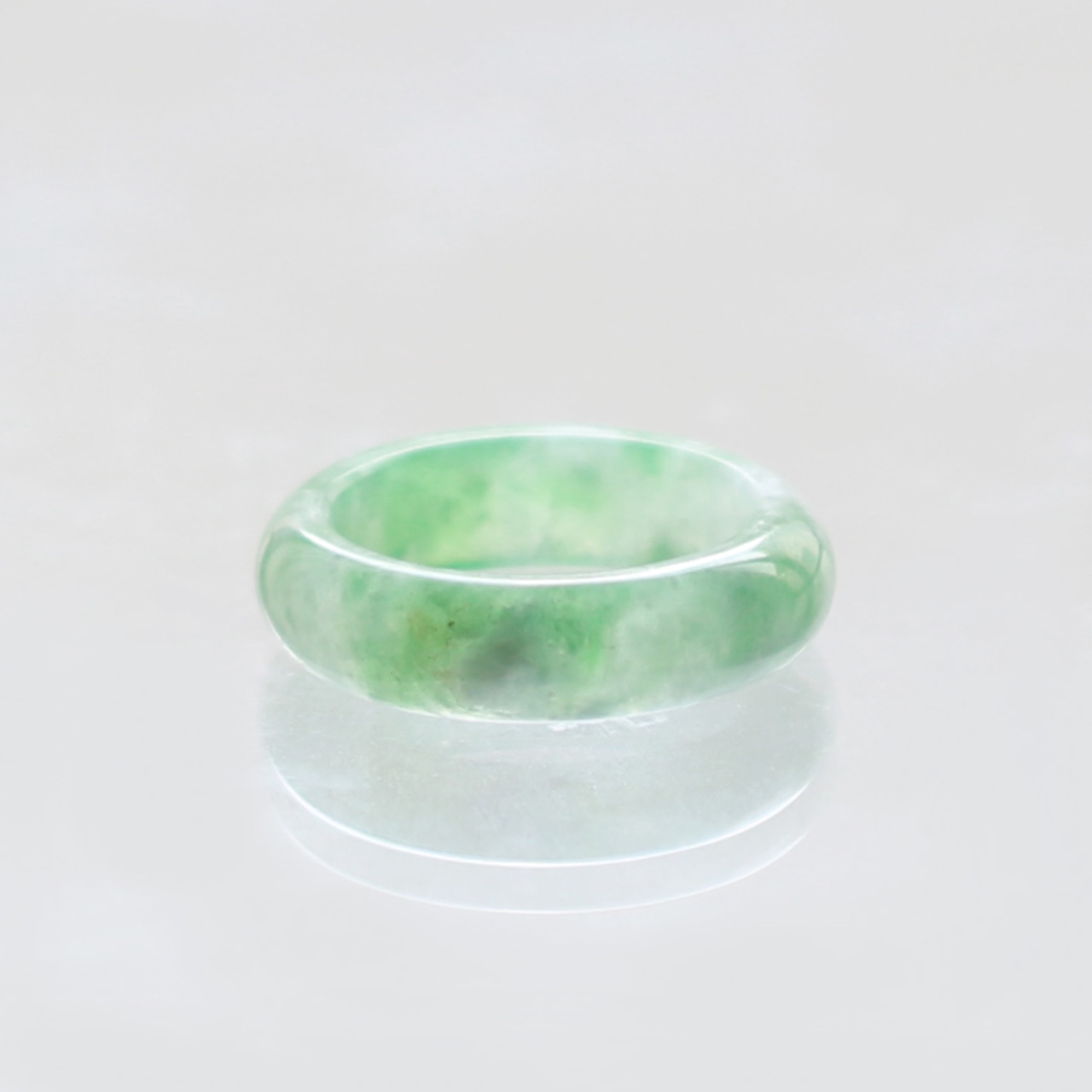 【10号】クリア＆グリーン 翡翠くりぬきリング A貨翡翠 jd_rg2101