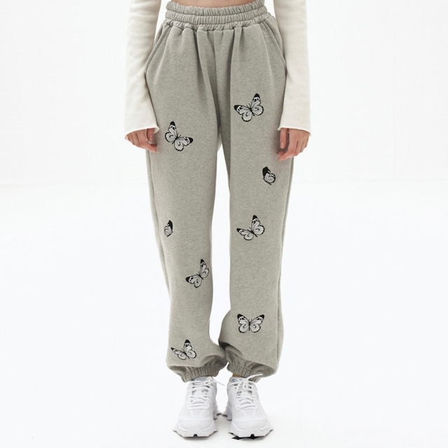 [ODDONEOUT] Butterfly needlework sweatpants_GY 正規品 韓国ブランド 韓国ファッション 韓国代行 韓国通販 パンツ