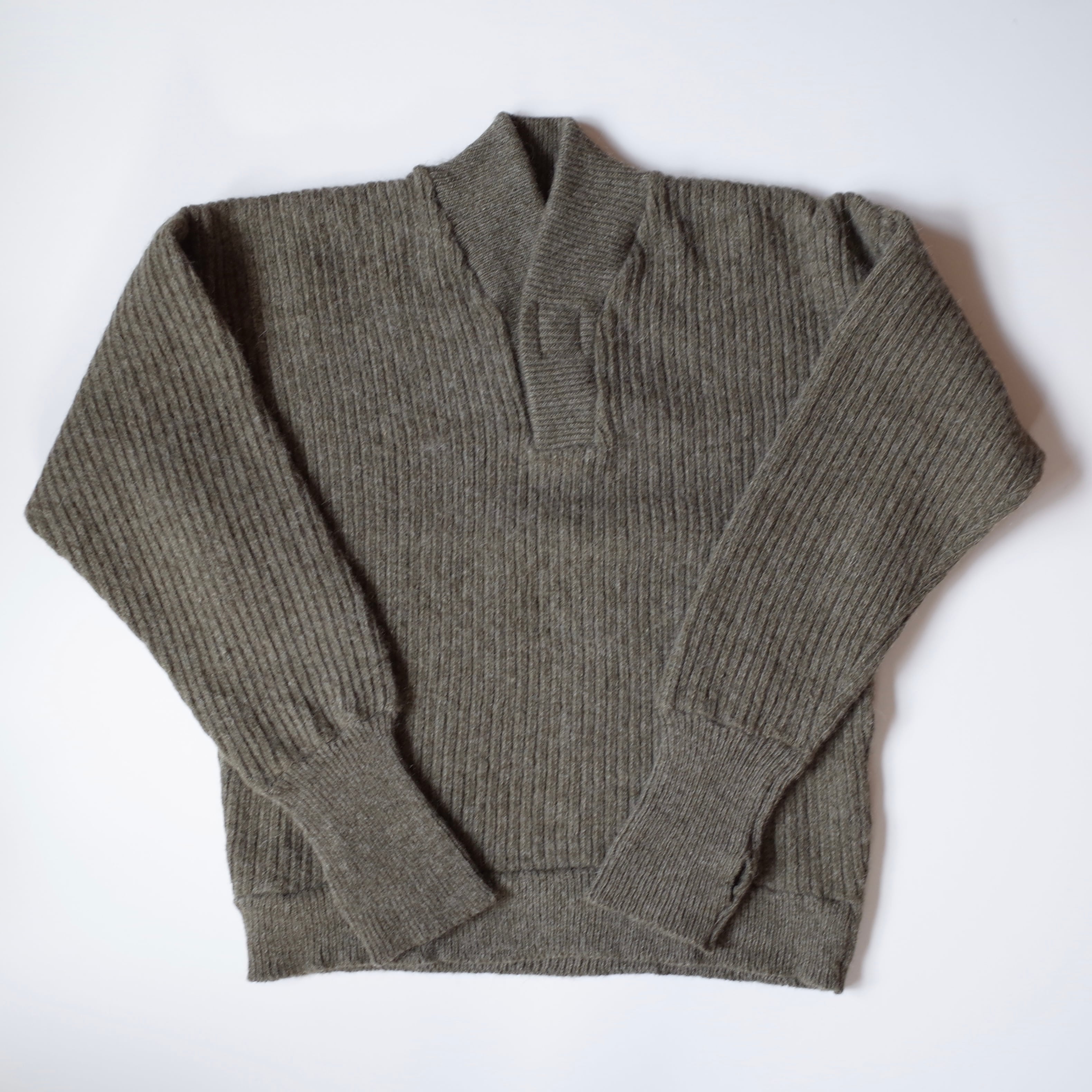 Military shawl collar sweater