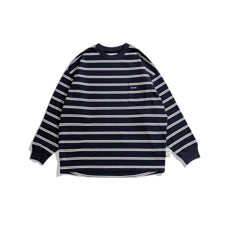 ★STRIPED ROUND NECK SHIRT　　17185