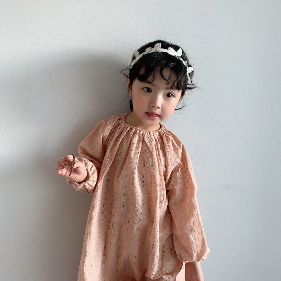 【即納】エンボス刺繍ワンピース｜海外子供服｜韓国子供服