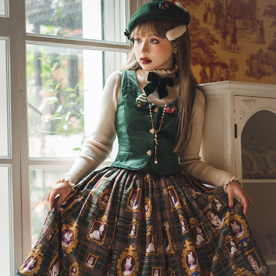 ロリータベスト【かずへい】 サブカル 服 地雷系 通販 クラロリ ロリータ ベスト バック編み上げ