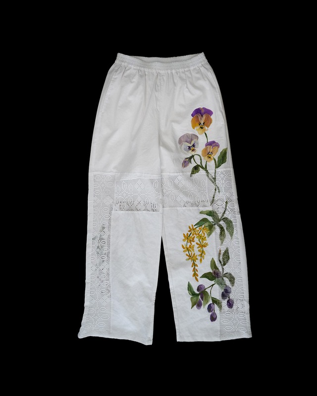 vintage lace pants purple pansy
