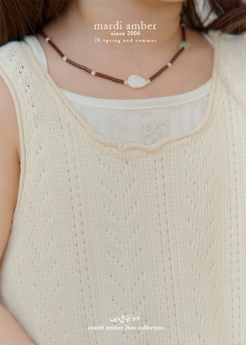 [mardi amber] Amandier bead necklace / [마르디엠버] 아망디에비즈목걸이