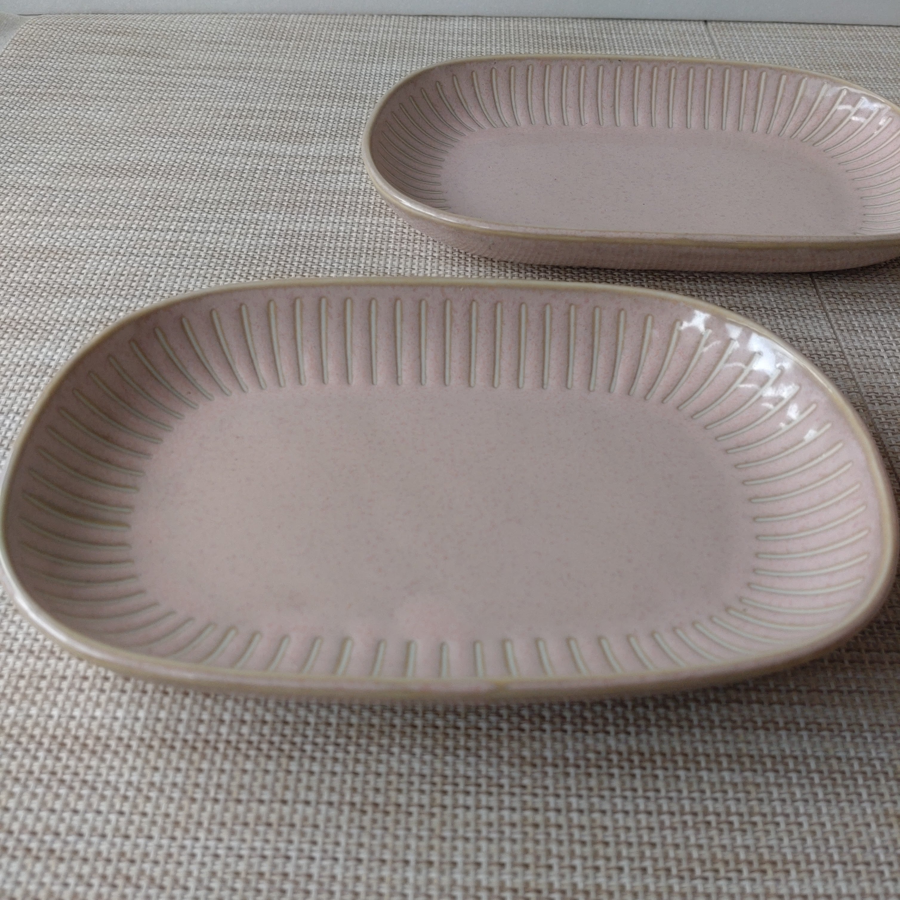 日本製 美濃焼 撥水十草 楕円皿 焼物皿 小判皿 Plate | うつわとくらし