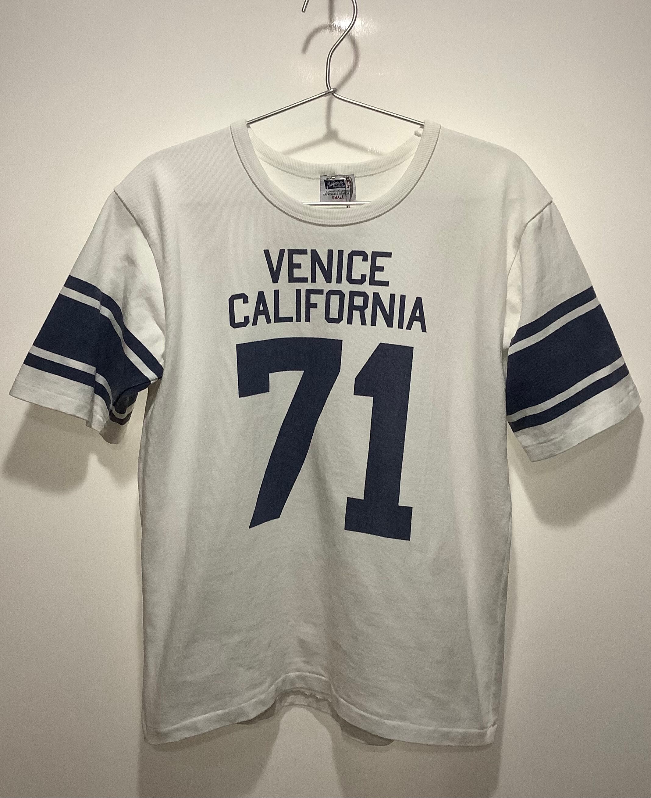 【中古】Pherrow’s フェローズ VENICE CALIFORNIA 71 フットボールTee S WHT x NVY