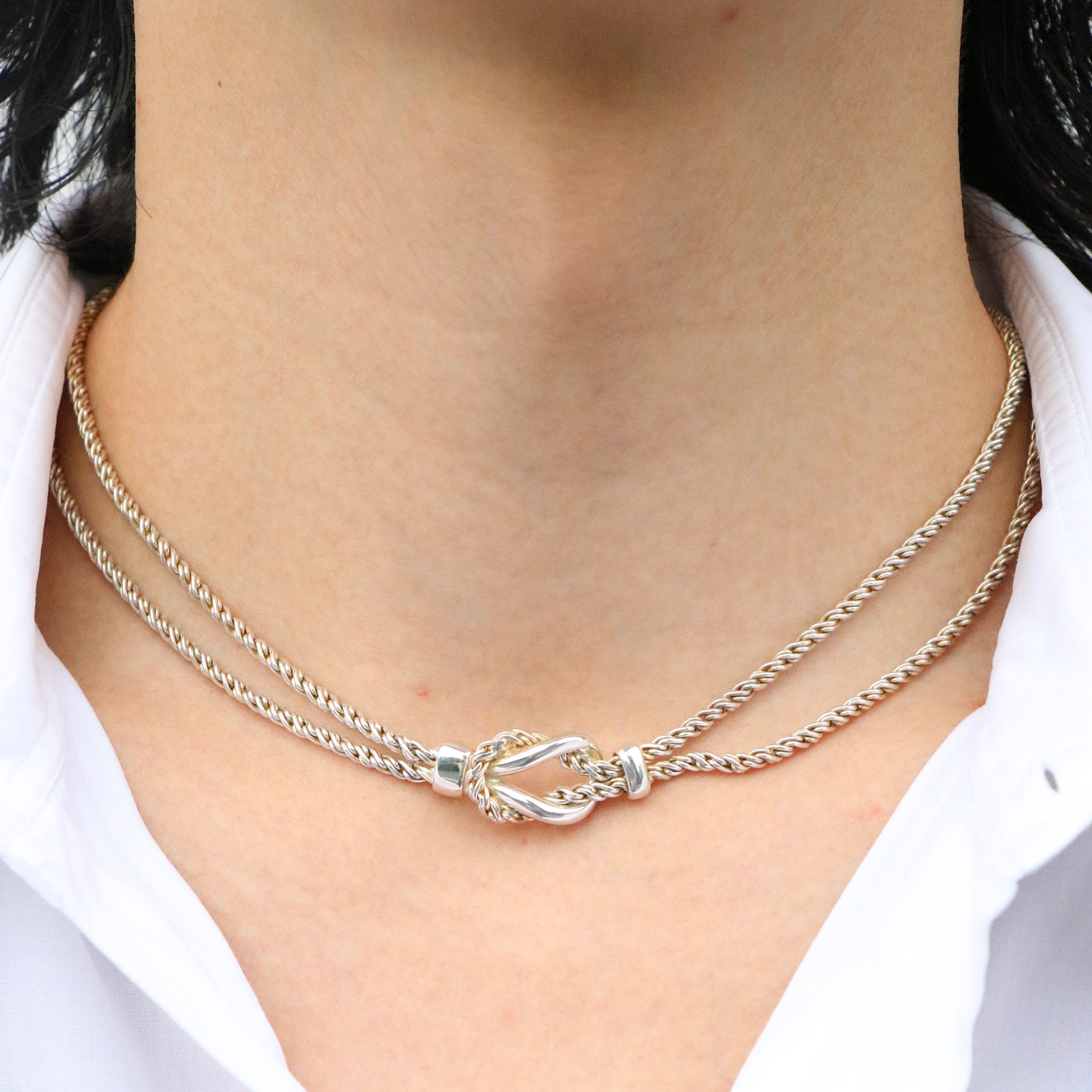 Tiffanyダブルロープ　ネックレス TIFFANY&Co.】ティファニー ダブルロープ ネックレス シルバー