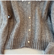 襟付きニットカーディガン