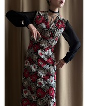 flower embroidery vintage dress-4813-7