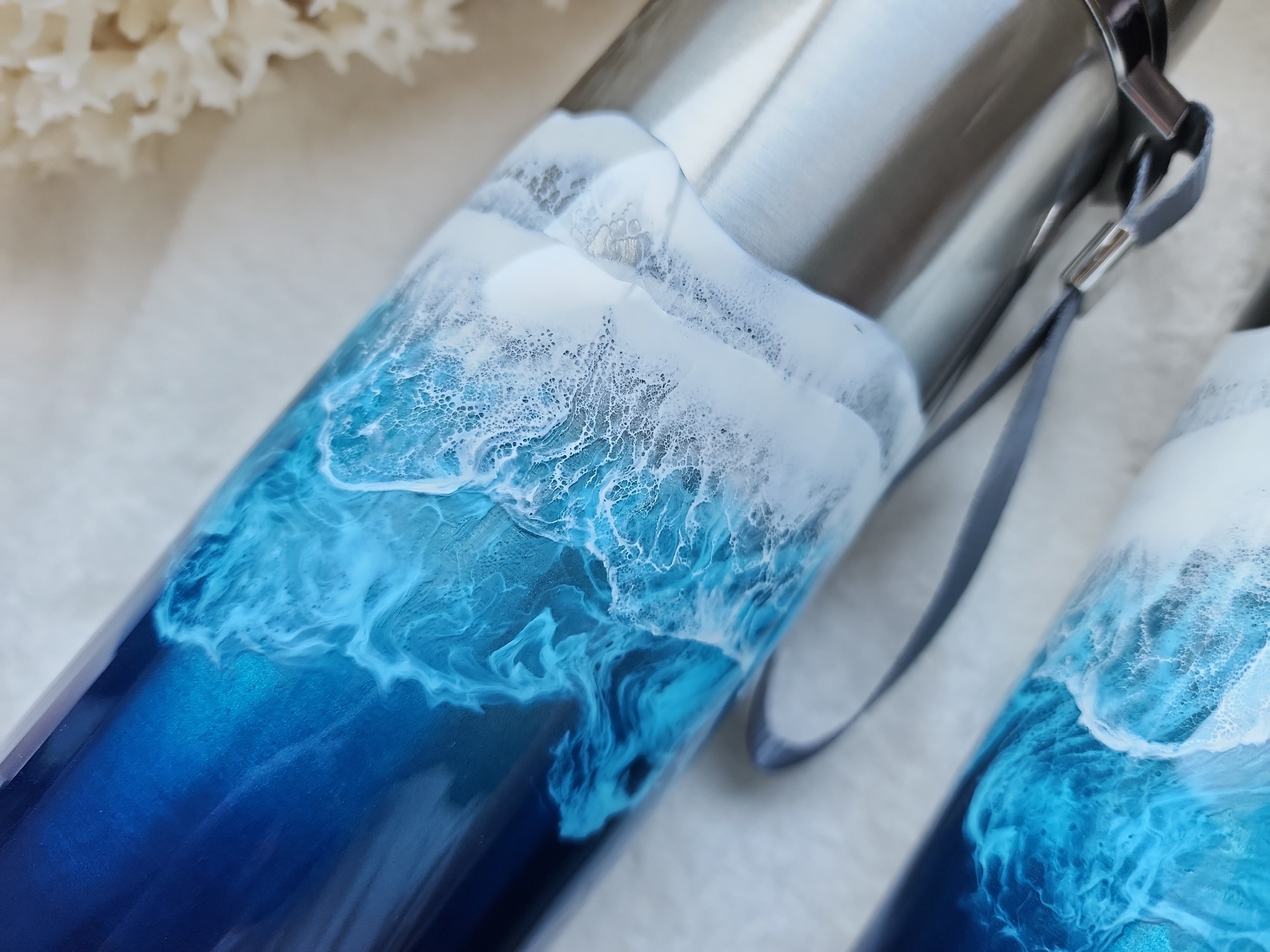 391.オーシャンレジンアート ステンレスボトル 1000ml | Leaf Edgez