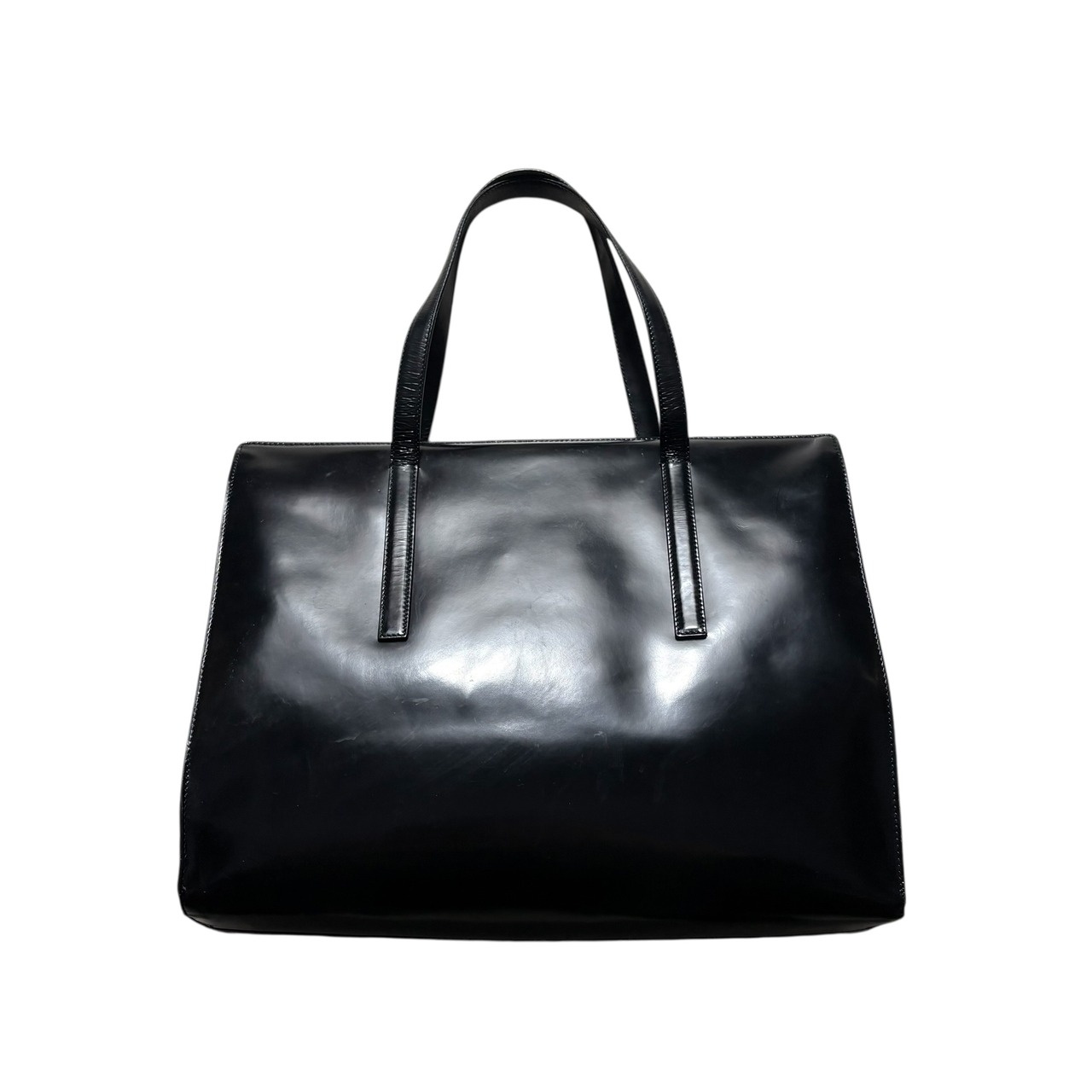 PRADA black patent leather doctors bag