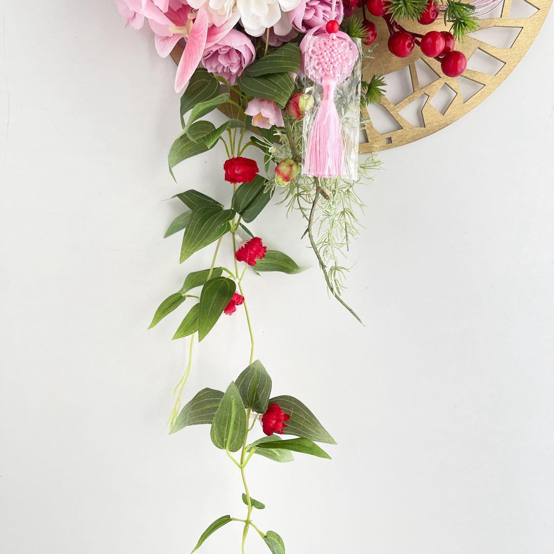 迎春しめ縄｜和モダン新年飾り｜玄関にも室内にも飾れるアートフラワー