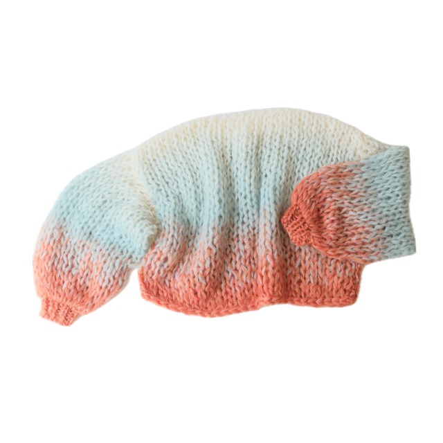 115)pink mohair cable pullover | amuamu
