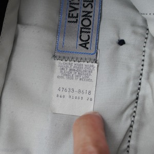 80s Levi's ACTION SLACKS NAVY "made in USA"  [W34.5L29.5相当] 古着