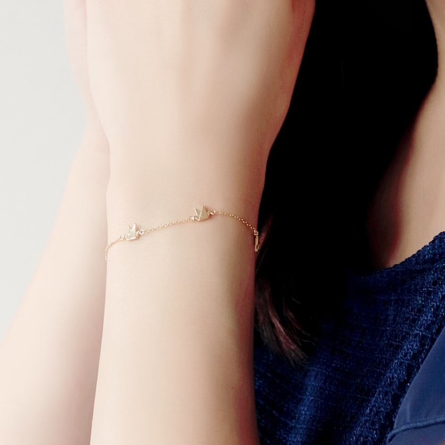 折り鶴ジュエリー ブレスレット ゴールド /Orizuru jewelry bracelet, gold