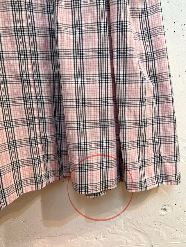 40's50's "kay whitney" pink× gray check dress
