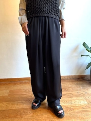 lelill /  サテンイージータックワイドパンツ