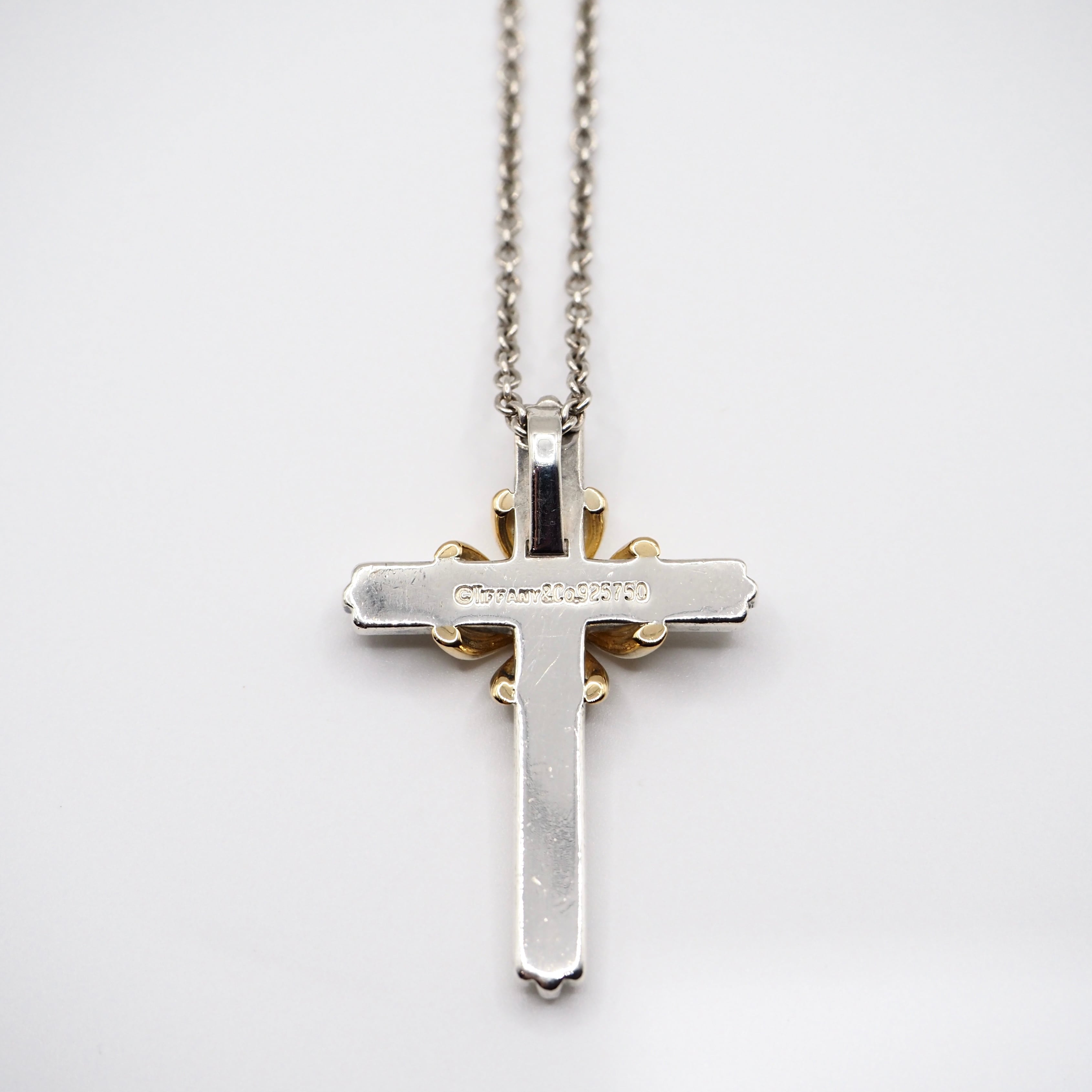 Tiffany&Co. シグネチャークロス コンビ ネックレス シルバー925 K18