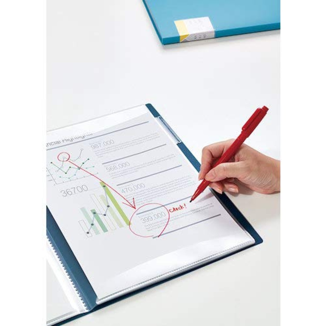 キングジム クリアファイル カキコ 20ポケット A4タテ 黒 8632-BK