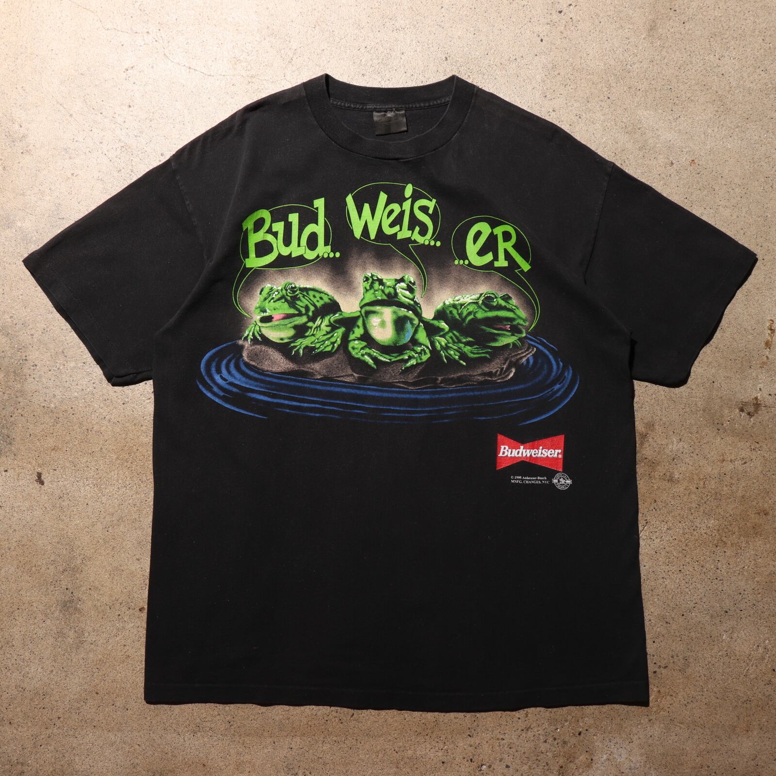 美品 XL 95年 USA 両面 シングルステッチ バドワイザー frog Tシャツ  
