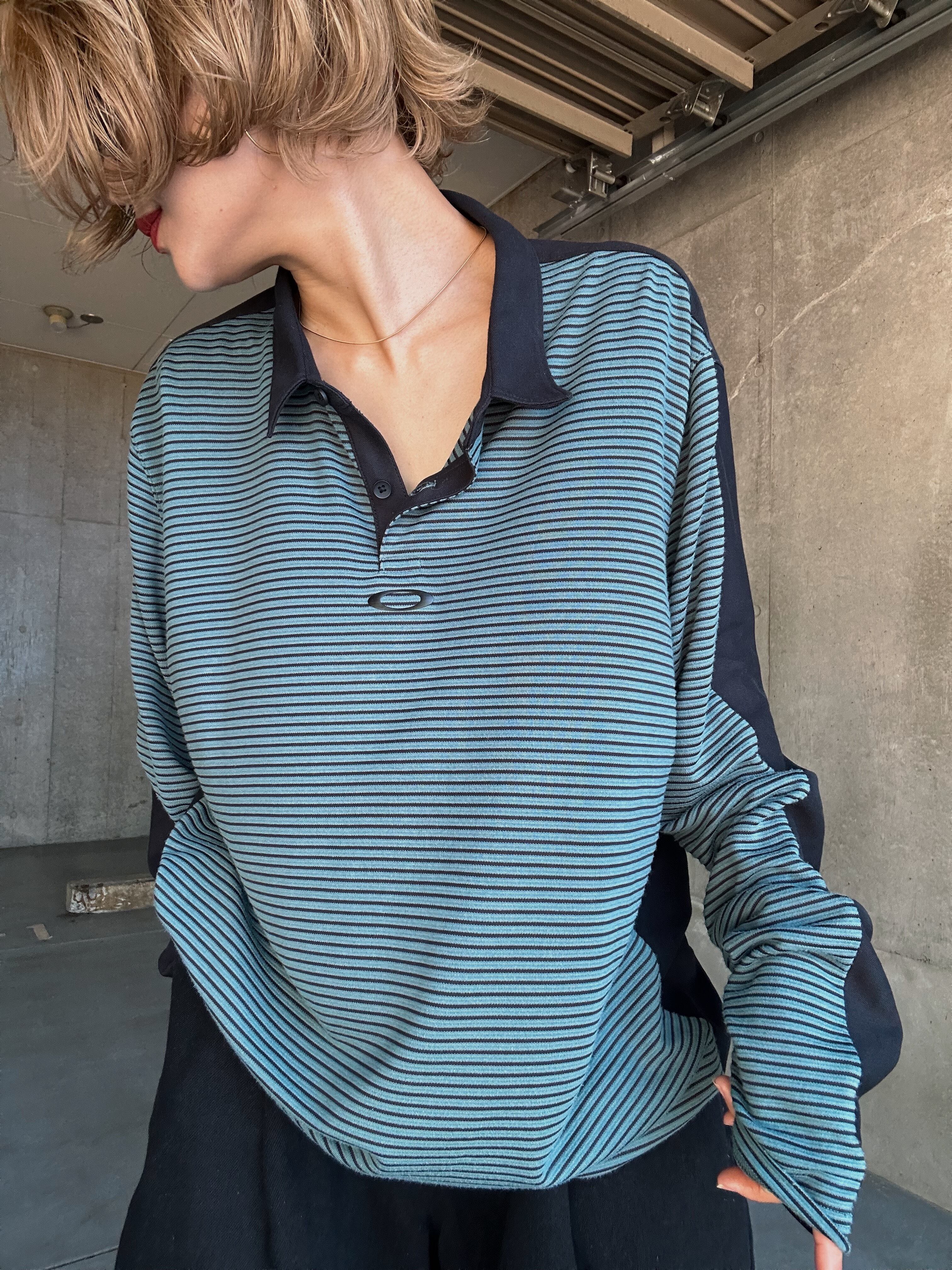 (SH)OAKLEY front border long sleeve polo shirt
